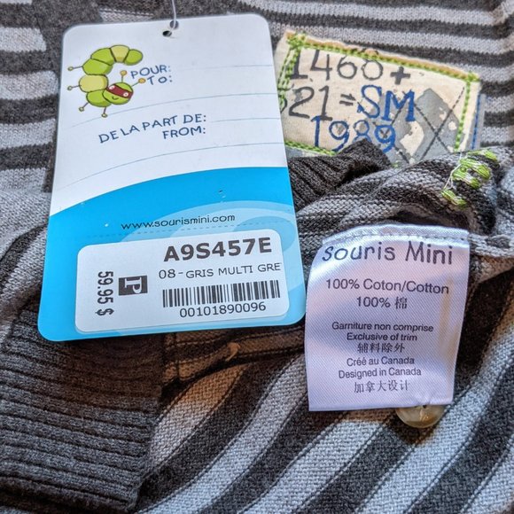 NWT Toddler Boy (4-5T) - SOURIS MINI Striped Cardigan - Picture 5 of 6